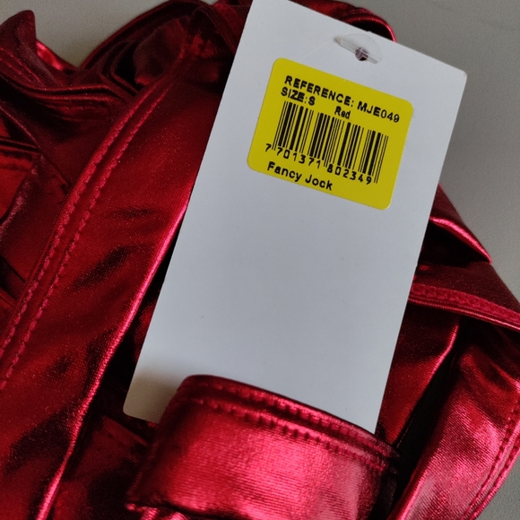 Miami Jock Small jockstrap cage straptrunk fetish shiny erotic red metallic NWT - Picture 11 of 15